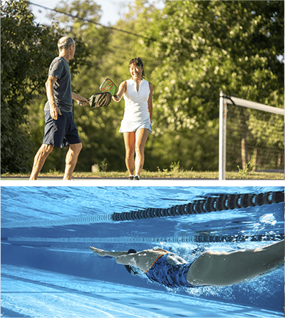 tennis and swimming at the club