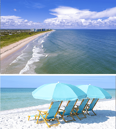 Florida Beaches and chairs on the beach