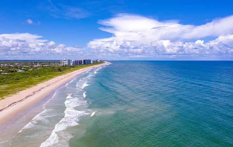 aerial of the FLorida Beaches