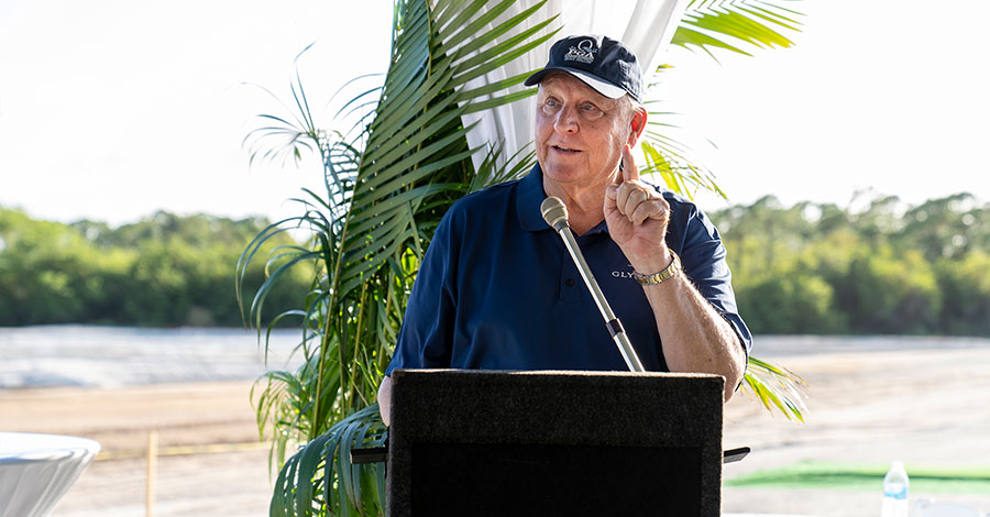 MG Orender – Hampton Golf President speaking at glynlea groundbreaking
