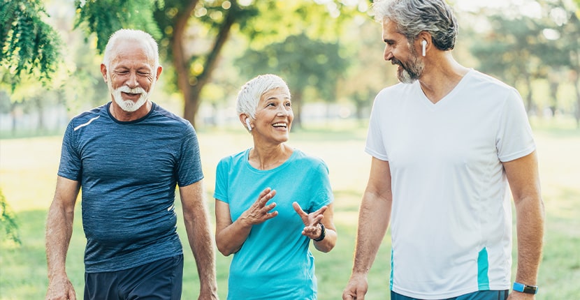 Active Adults walking in the community