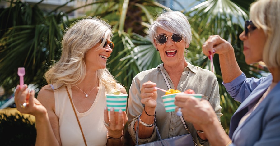 Downtown Ladies eating Ice Cream