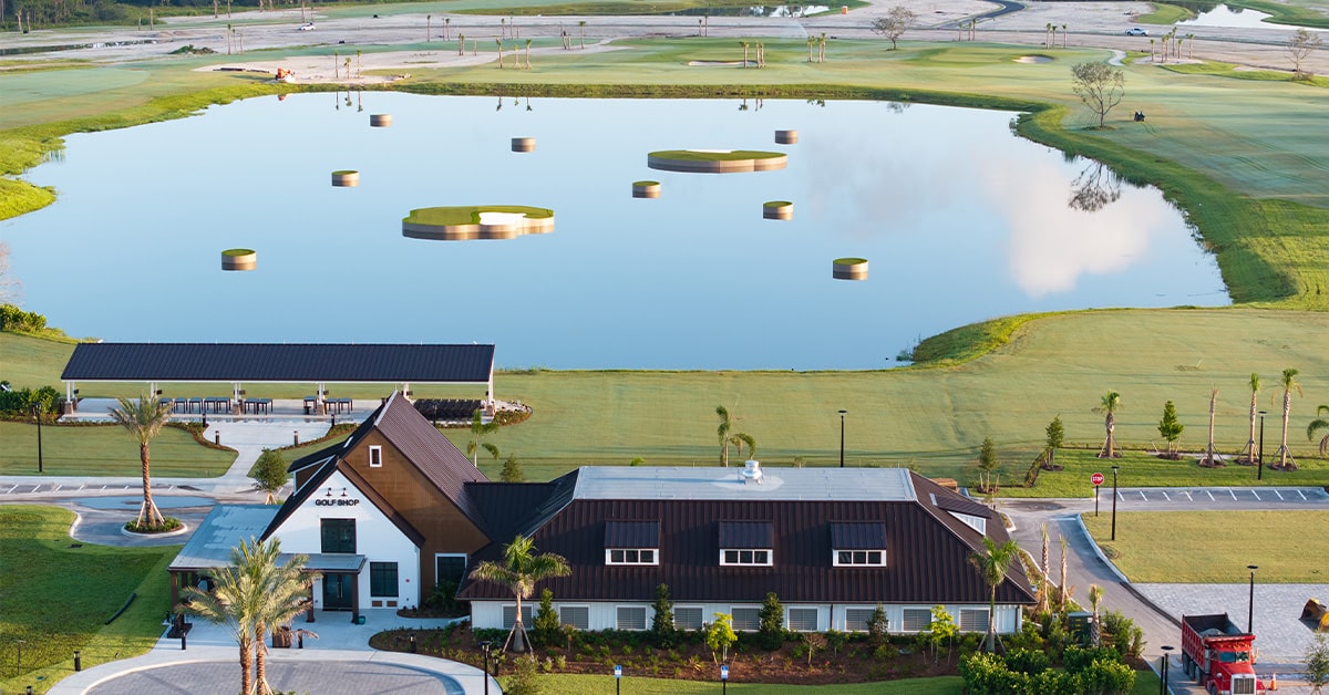 aerial of Toptracer Glynlea Golf