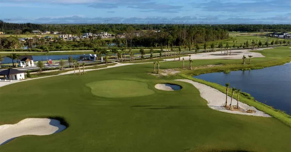 aerial view of Glynlea's new solo golf course