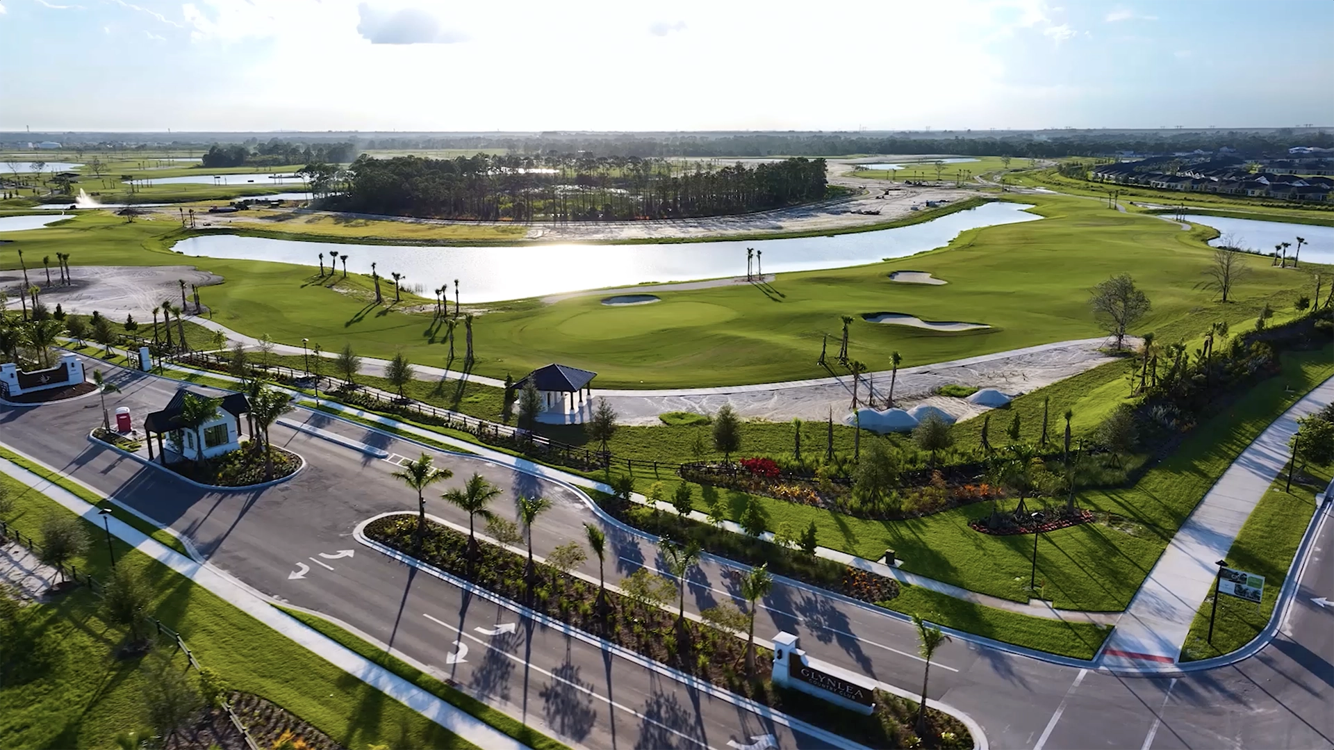 aerial of Glynlea Country Club Entrance