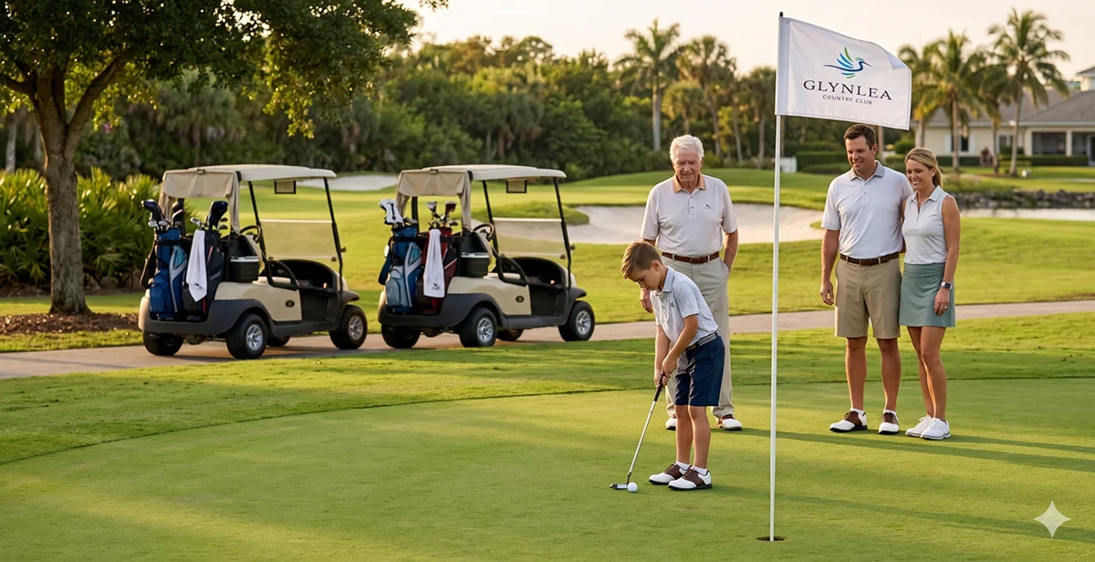 Glynlea Country Club generational family playing golf